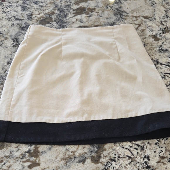 Monteau Dresses & Skirts - Monteau Cream and Black Mini Skirt